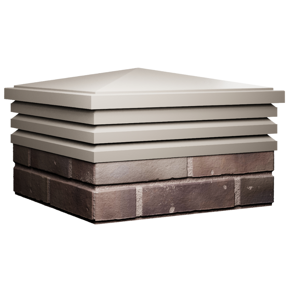 Колпак Zking Бона ХайТек Бежевый на столб 2х2 кирпича (513х513мм) в Волоколамске фото