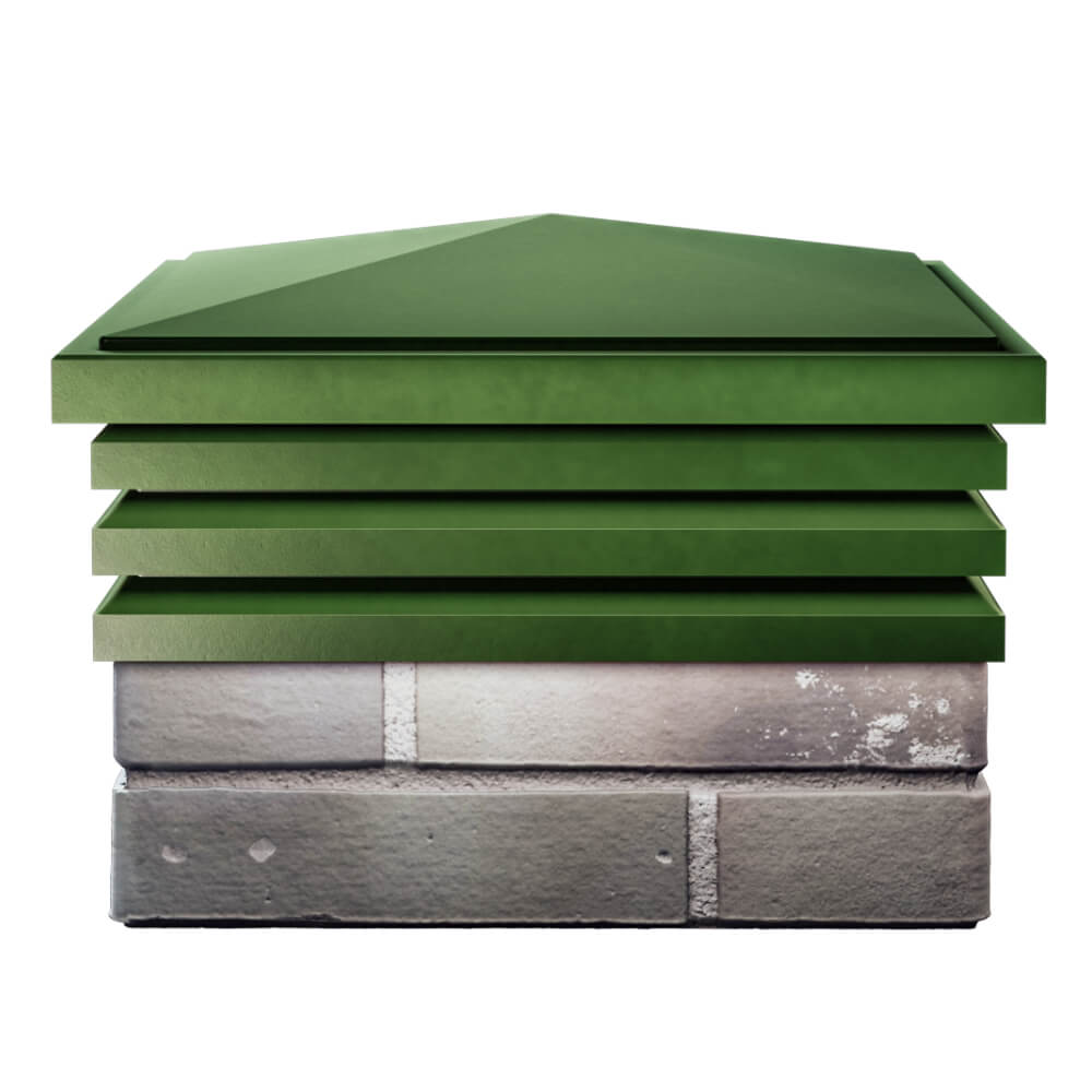 Колпак Zking Бона ХайТек Зеленый на столб 1.5х1.5 кирпича (385х385мм) Волоколамск фото