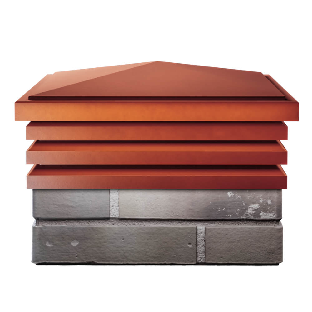 Колпак Zking Бона ХайТек Красный на столб 1.5х1.5 кирпича (385х385мм) Волоколамск фото