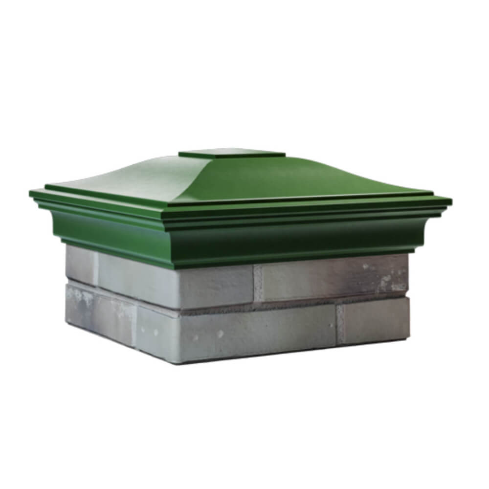 Колпак Zking Монблан Зеленый на столб 1.5х1.5 еврокирпича 0.7НФ (355х355мм) в Волоколамске фото