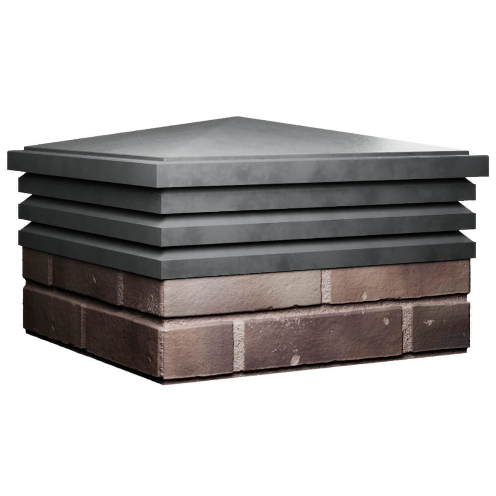 Колпак Zking Бона ХайТек Серый на столб 2х2 кирпича (513х513мм) в Волоколамске фото