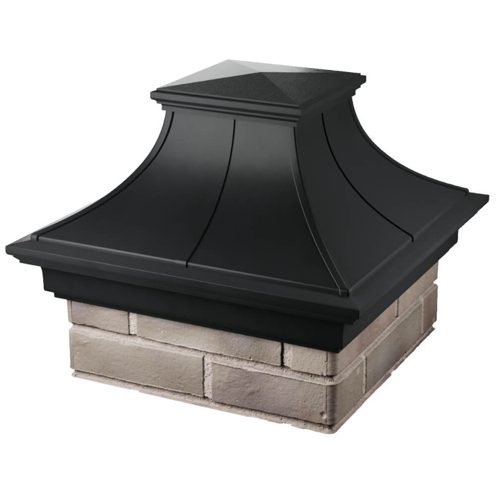 Колпак Zking Монблан Премиум Черный на столб 1.5х1.5 кирпича (385х385мм) в Волоколамске фото