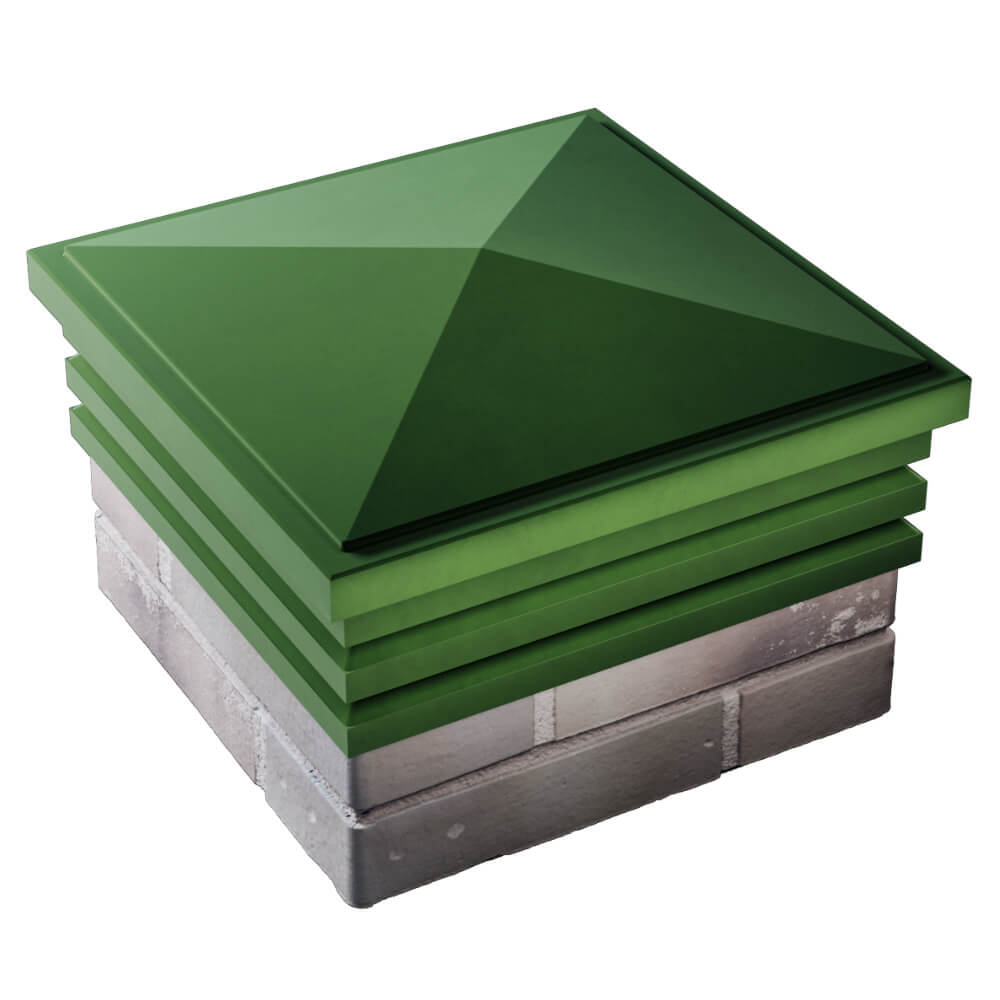 Колпак Zking Бона ХайТек Зеленый на столб 1.5х1.5 кирпича (385х385мм) в Волоколамске фото