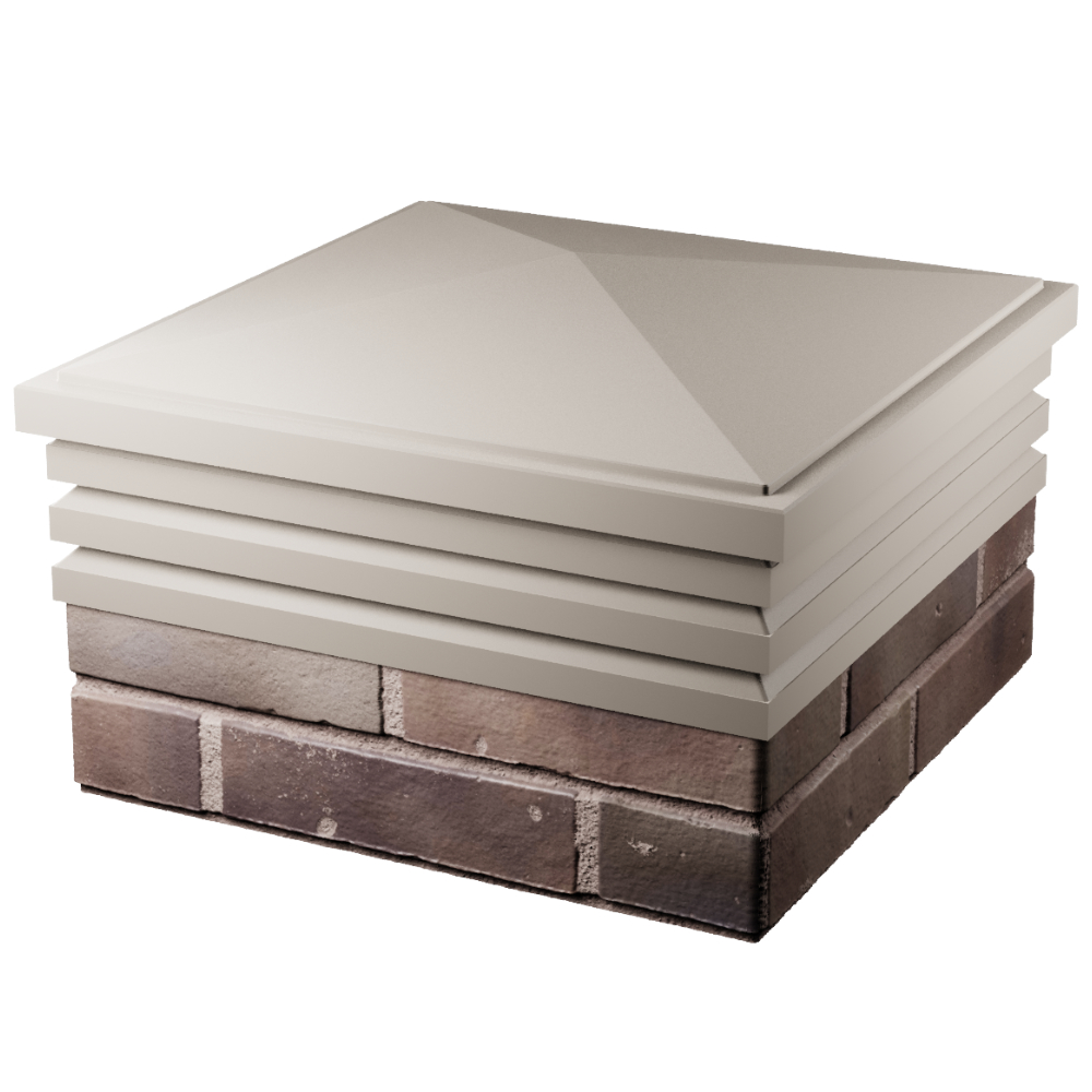 Колпак Zking Бона ХайТек Бежевый на столб 2х2 кирпича (513х513мм) в Волоколамске фото