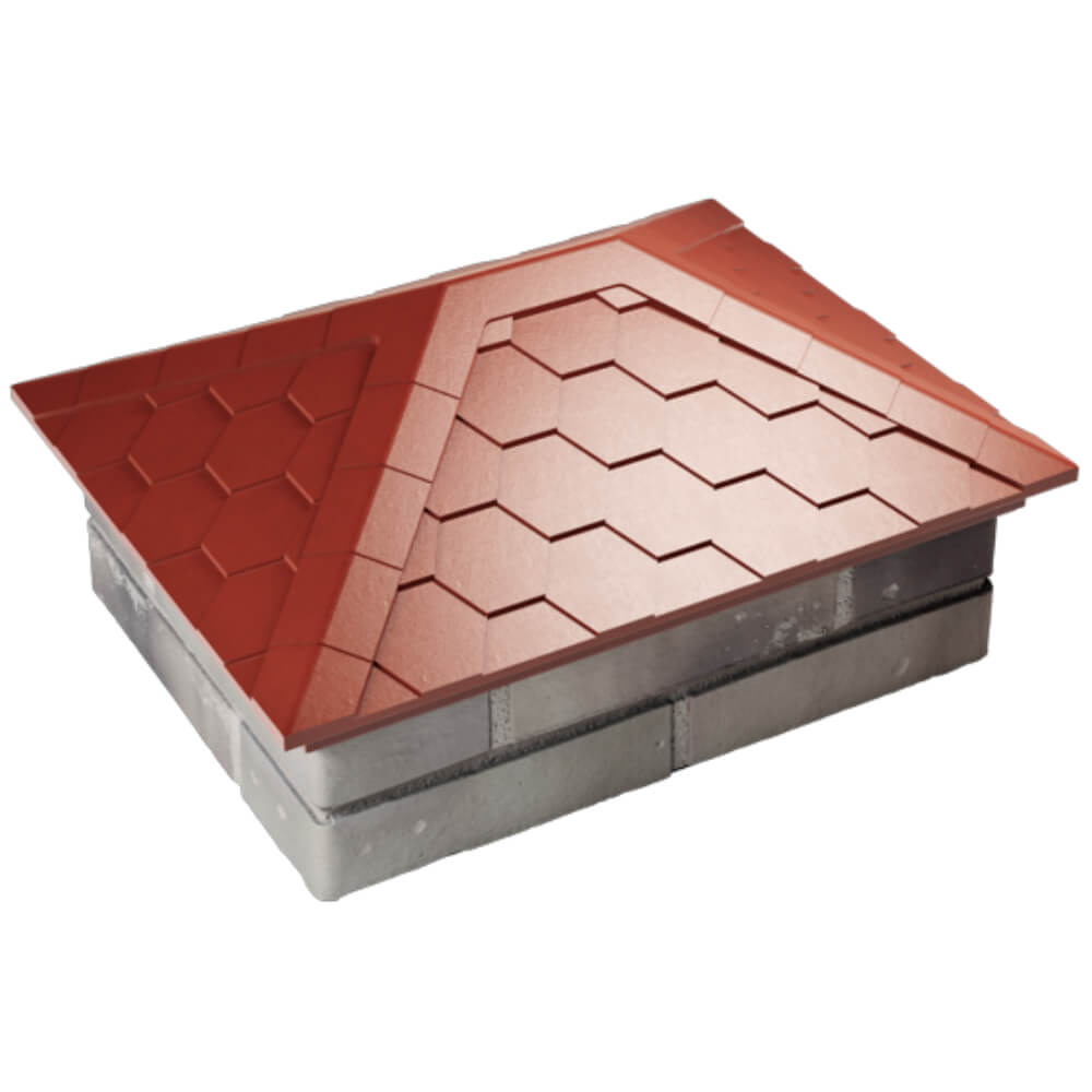 Колпак Zking Эверест Красный на столб 2х1.5 кирпича (520х390мм) Волоколамск фото