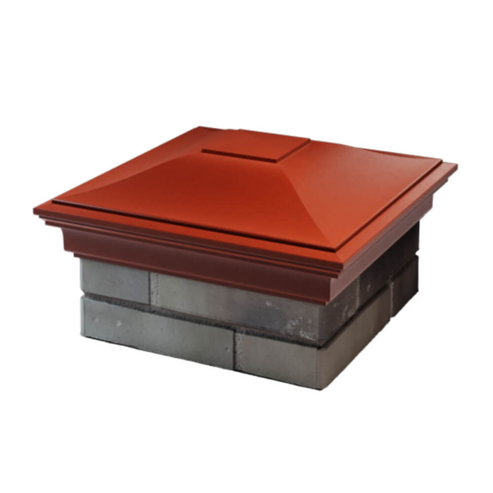 Колпак Zking Монблан Красный на столб 1.5х1.5 еврокирпича 0.7НФ (355х355мм) в Волоколамске фото