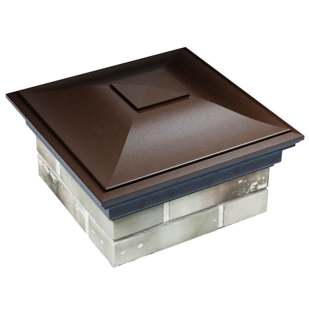 Колпак Zking Монблан Коричневый на столб 1.5х1.5 кирпича (385х385мм) в Волоколамске фото