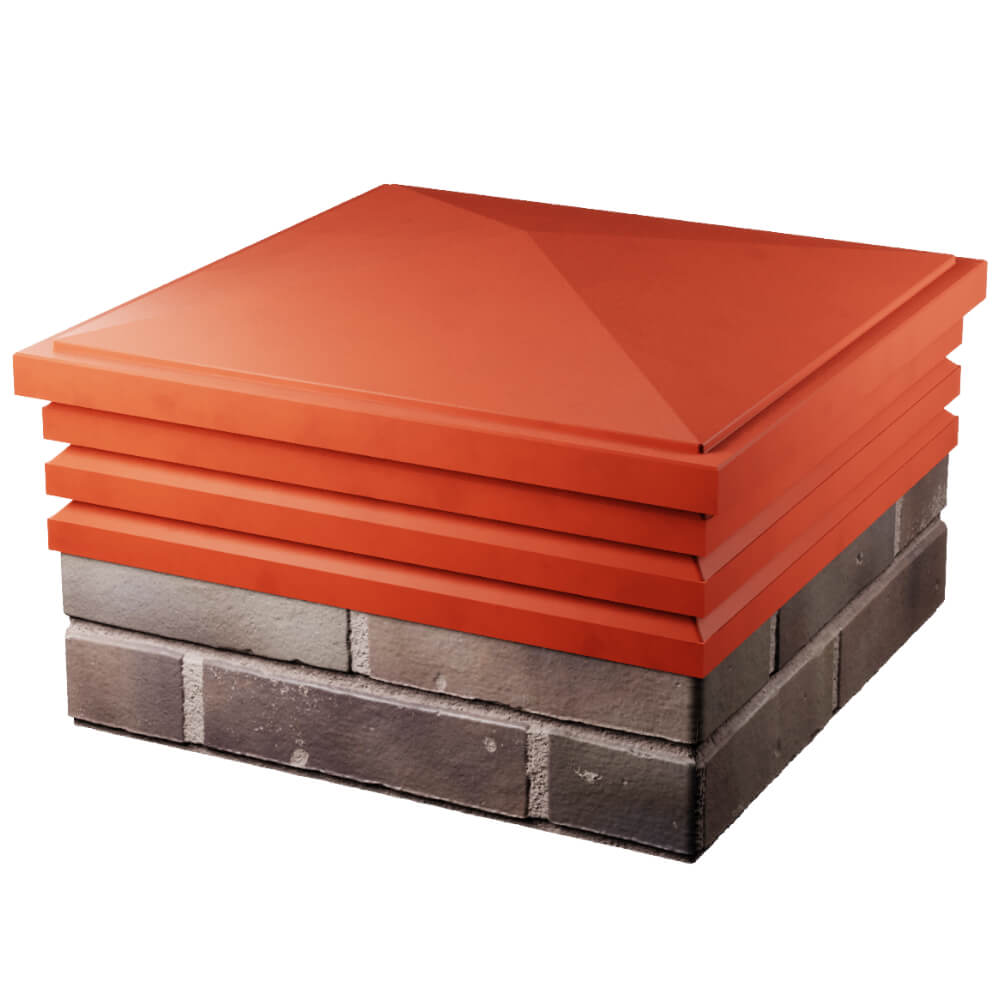 Колпак Zking Бона ХайТек Красный на столб 2х2 кирпича (513х513мм) в Волоколамске фото