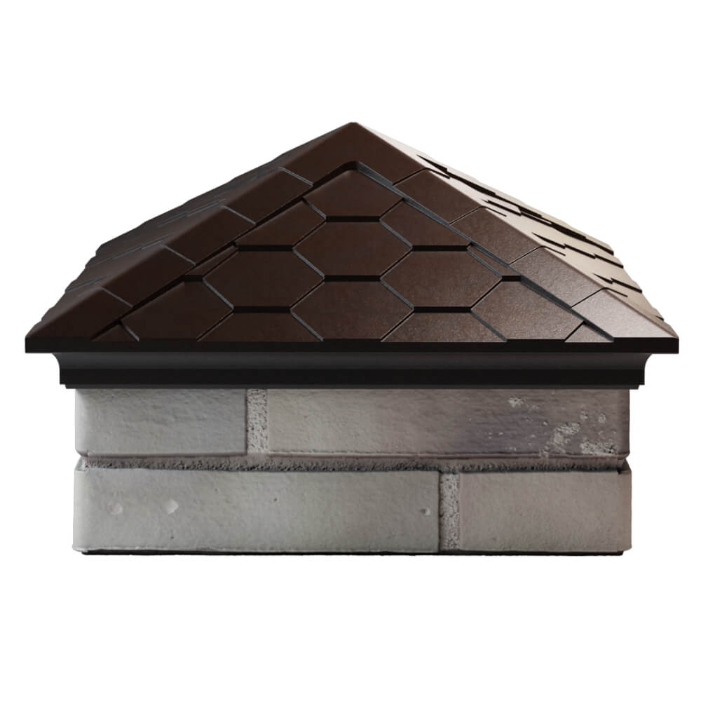 Колпак Zking Эверест Коричневый на столб 1.5х1.5 кирпича (390х390мм) Волоколамск фото