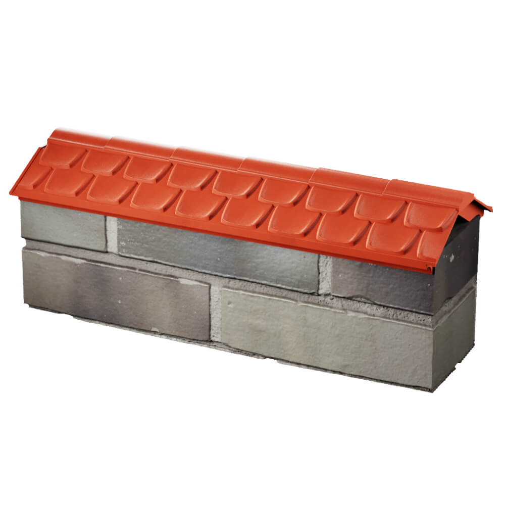 Парапет Zking Эльбрус Красный с посадкой на 0.5 кирпича (130мм) в Волоколамске фото