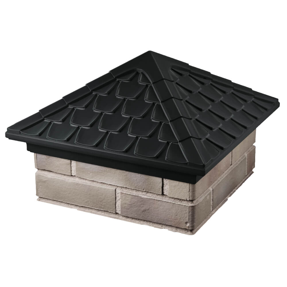 Колпак Zking Эльбрус Черный на столб 1.5х1.5 кирпича (385х385мм) в Волоколамске фото