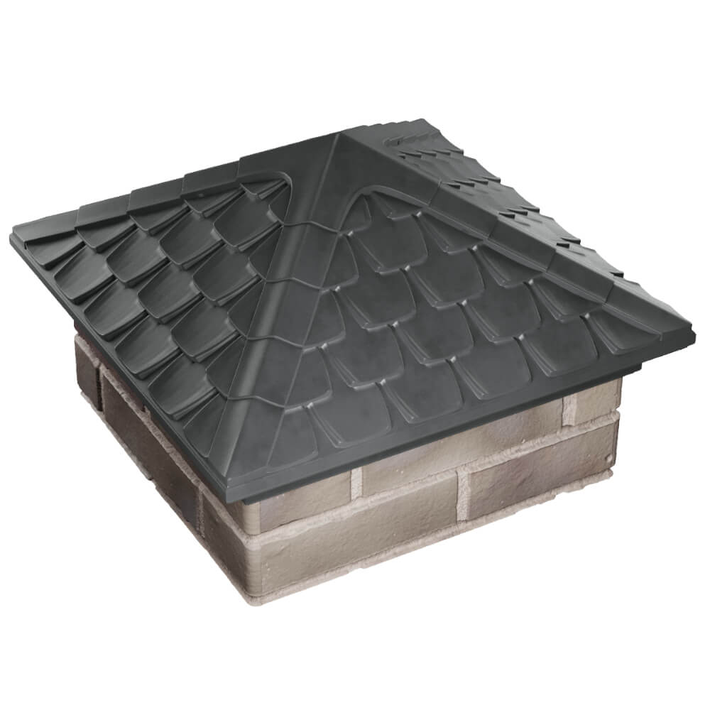 Колпак Zking Эльбрус Серый на столб 1.5х1.5 кирпича (385х385мм) в Волоколамске фото