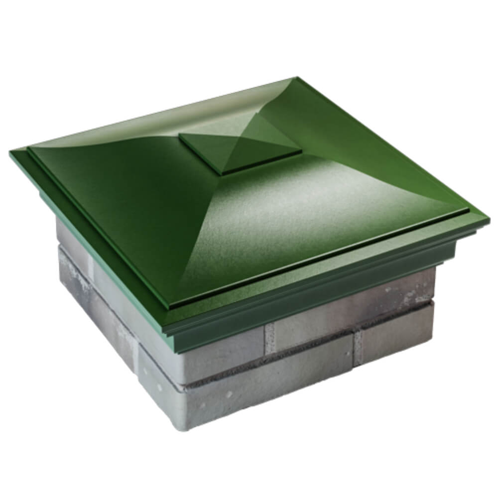Колпак Zking Монблан Зеленый на столб 1.5х1.5 кирпича (385х385мм) в Волоколамске фото