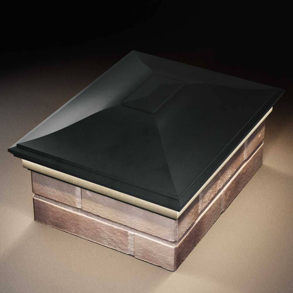 Колпак Zking Монблан Черный на столб 2х1.5 кирпича (515х385мм) c подсветкой в Волоколамске фото