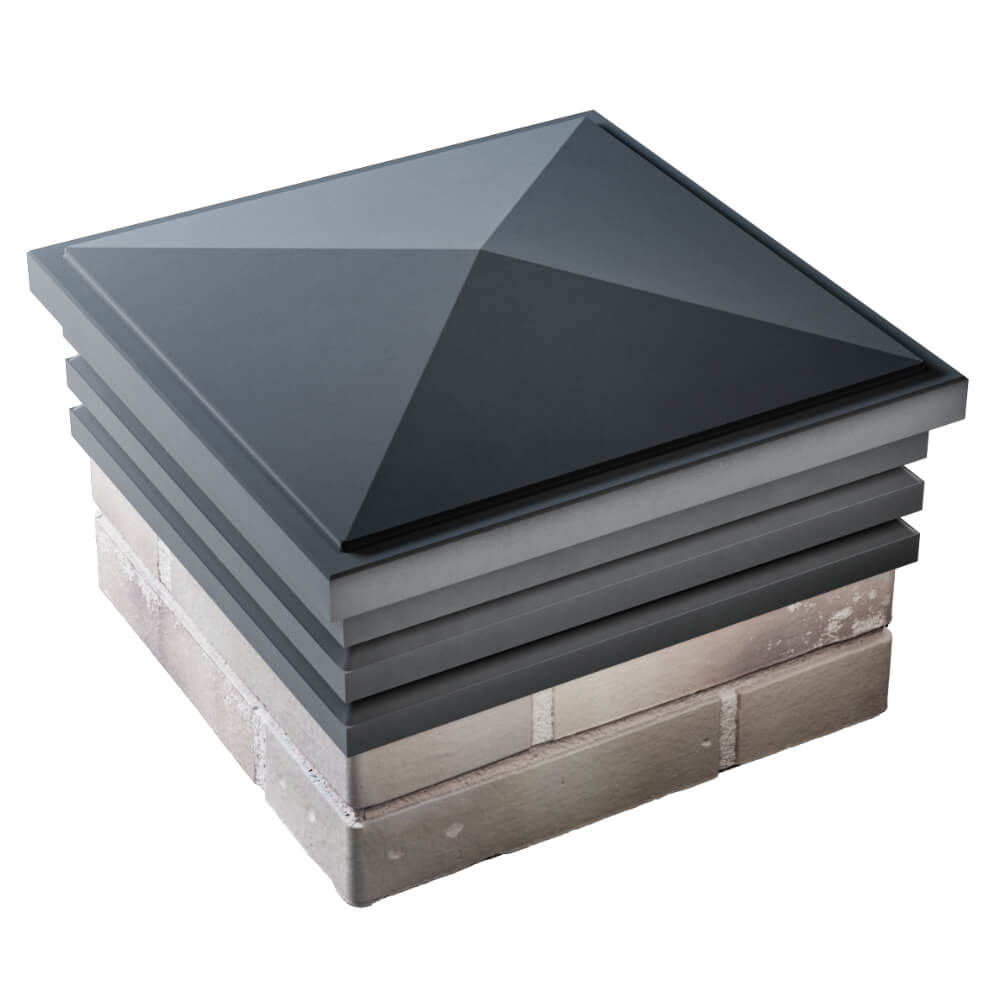 Колпак Zking Бона ХайТек Серый на столб 1.5х1.5 кирпича (385х385мм) в Волоколамске фото