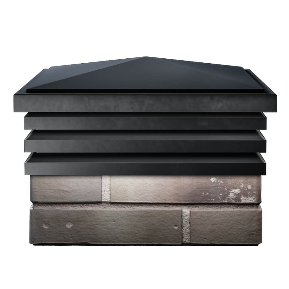 Колпак Zking Бона ХайТек Черный на столб 1.5х1.5 кирпича (385х385мм) Волоколамск фото