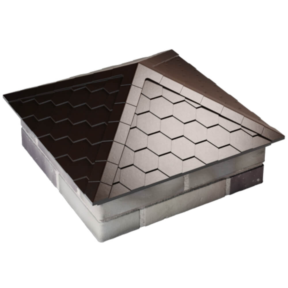 Колпак Zking Эверест Коричневый на столб 2х2 кирпича (535х535мм) Волоколамск фото