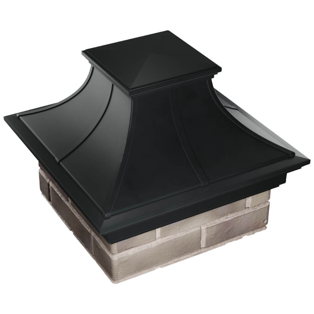 Колпак Zking Монблан Премиум Черный на столб 1.5х1.5 кирпича (385х385мм) в Волоколамске фото