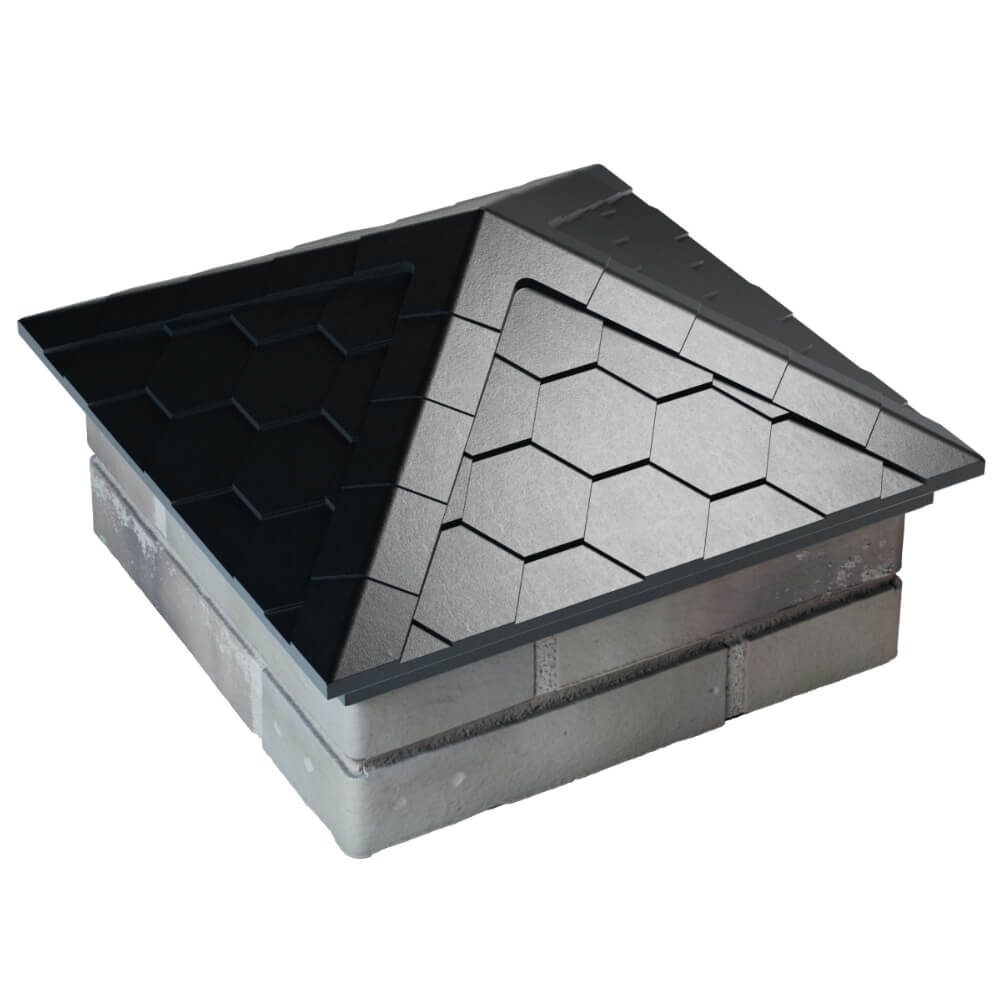 Колпак Zking Эверест Черный на столб 1.5х1.5 кирпича (390х390мм) в Волоколамске фото