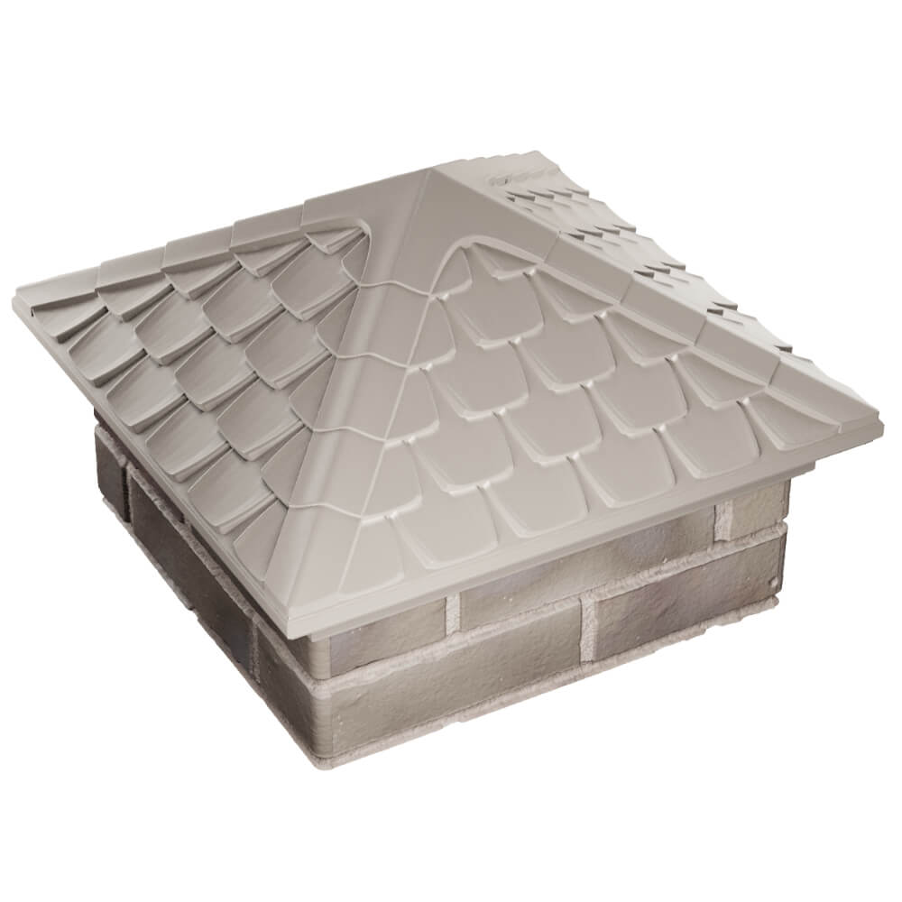 Колпак Zking Эльбрус Бежевый на столб 1.5х1.5 кирпича (385х385мм) в Волоколамске фото