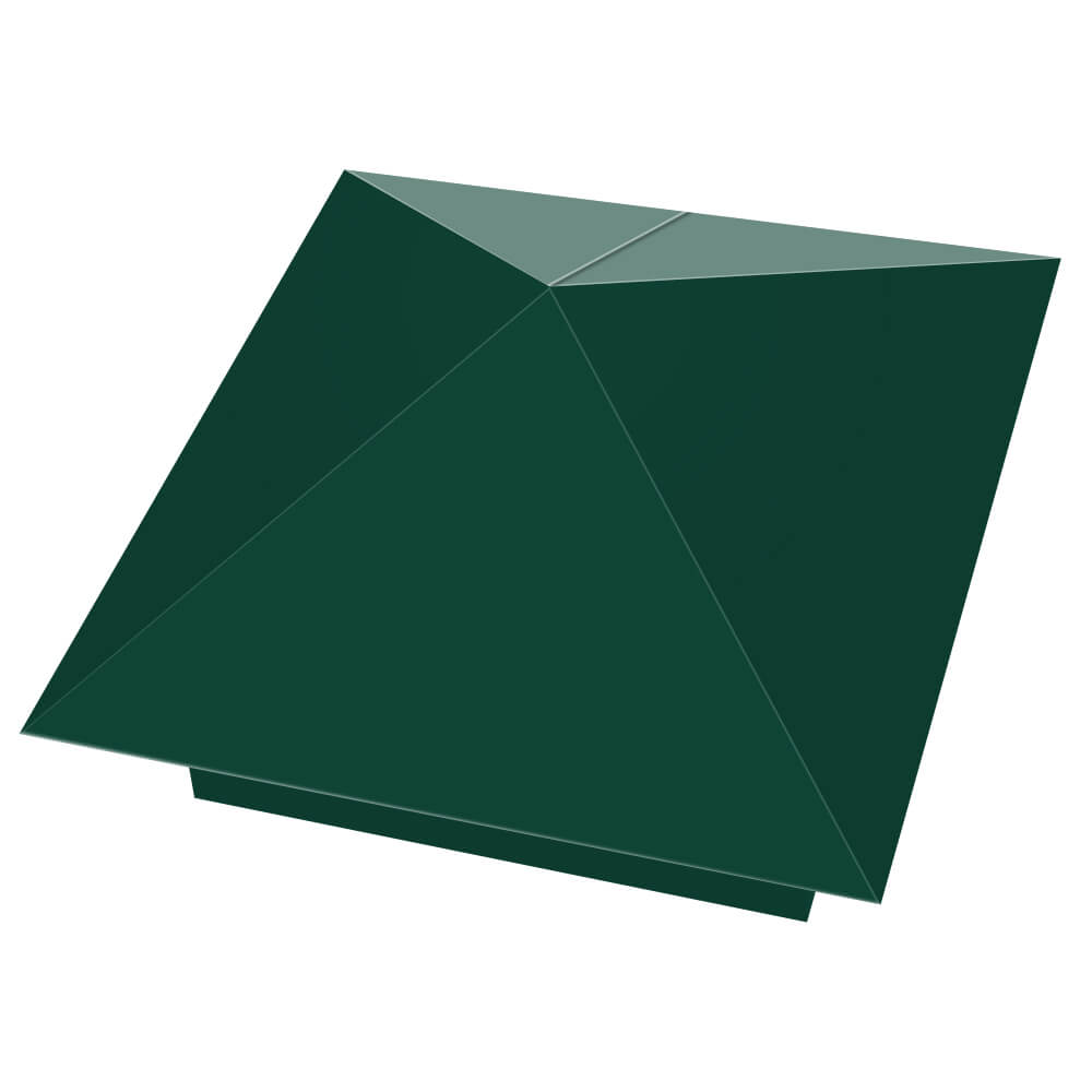 Колпак металлический 390х390мм RAL6005 Зеленый Мох заборный Волоколамск фото