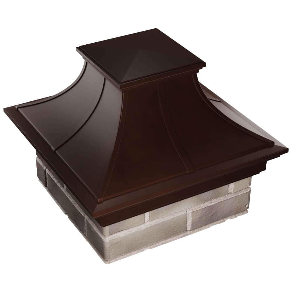 Колпак Zking Монблан Премиум Коричневый на столб 1.5х1.5 кирпича (385х385мм) в Волоколамске фото