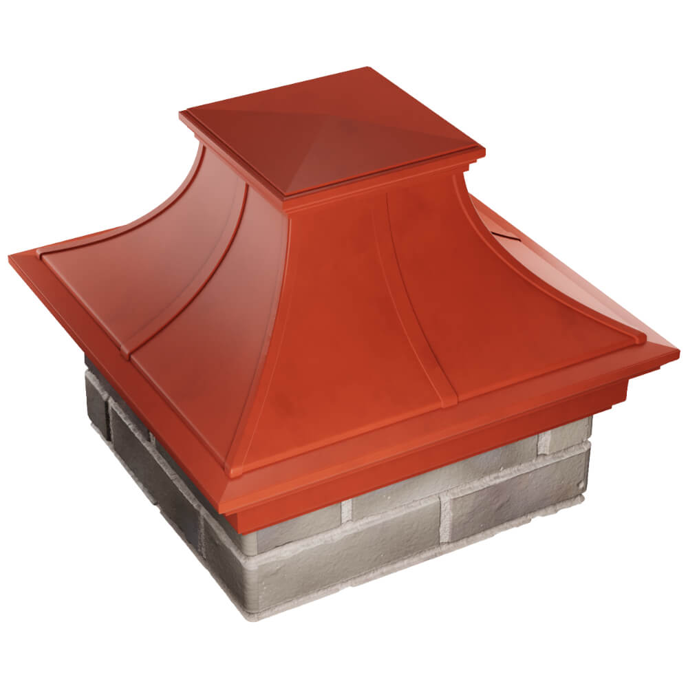 Колпак Zking Монблан Премиум Красный на столб 1.5х1.5 кирпича (385х385мм) в Волоколамске фото
