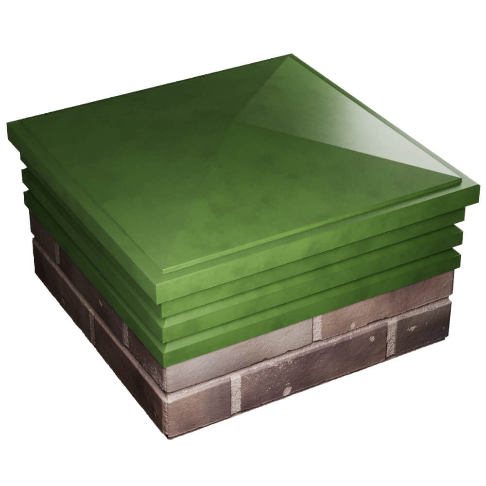 Колпак Zking Бона ХайТек Зеленый на столб 2х2 кирпича (513х513мм) в Волоколамске фото