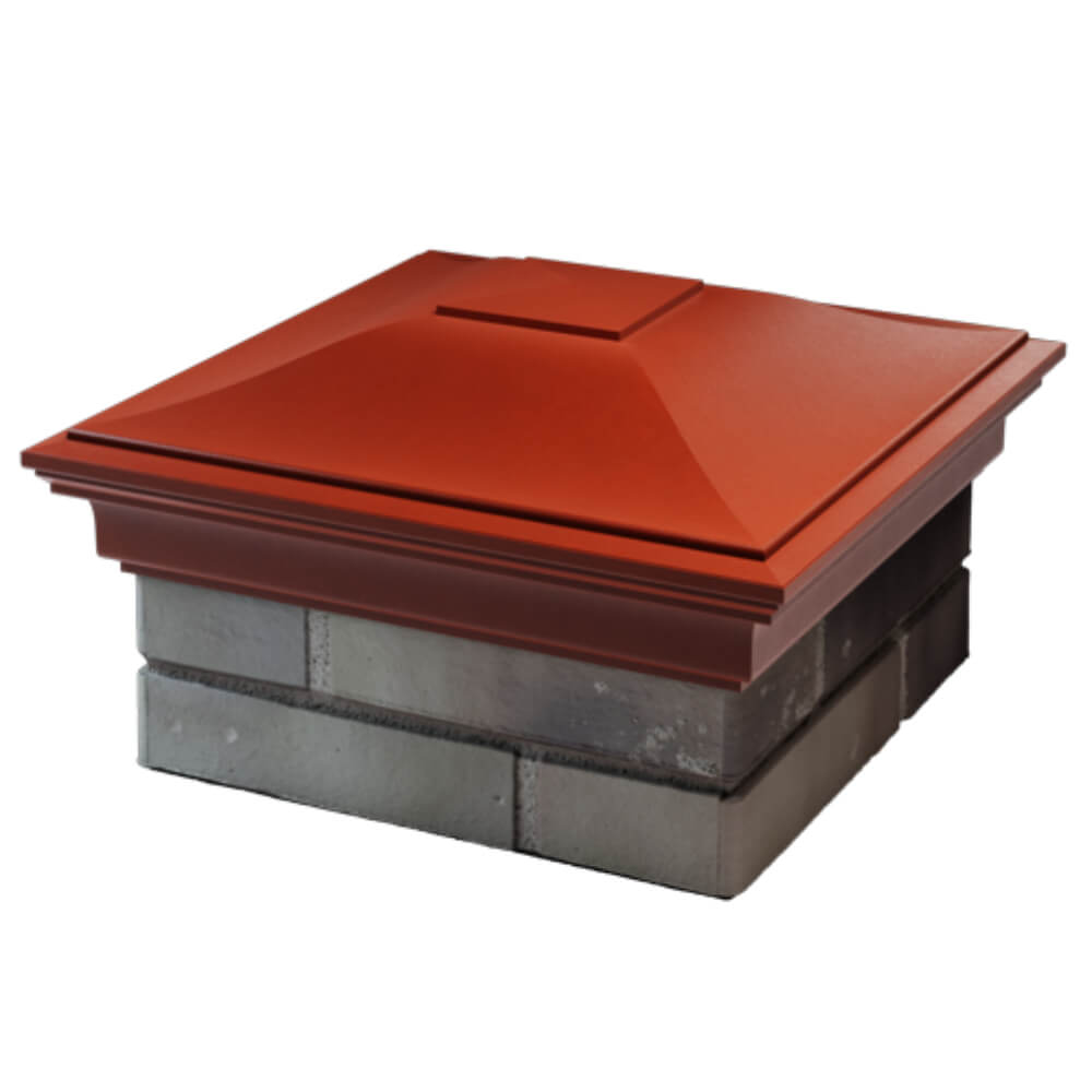 Колпак Zking Монблан Красный на столб 1.5х1.5 кирпича (385х385мм) в Волоколамске фото