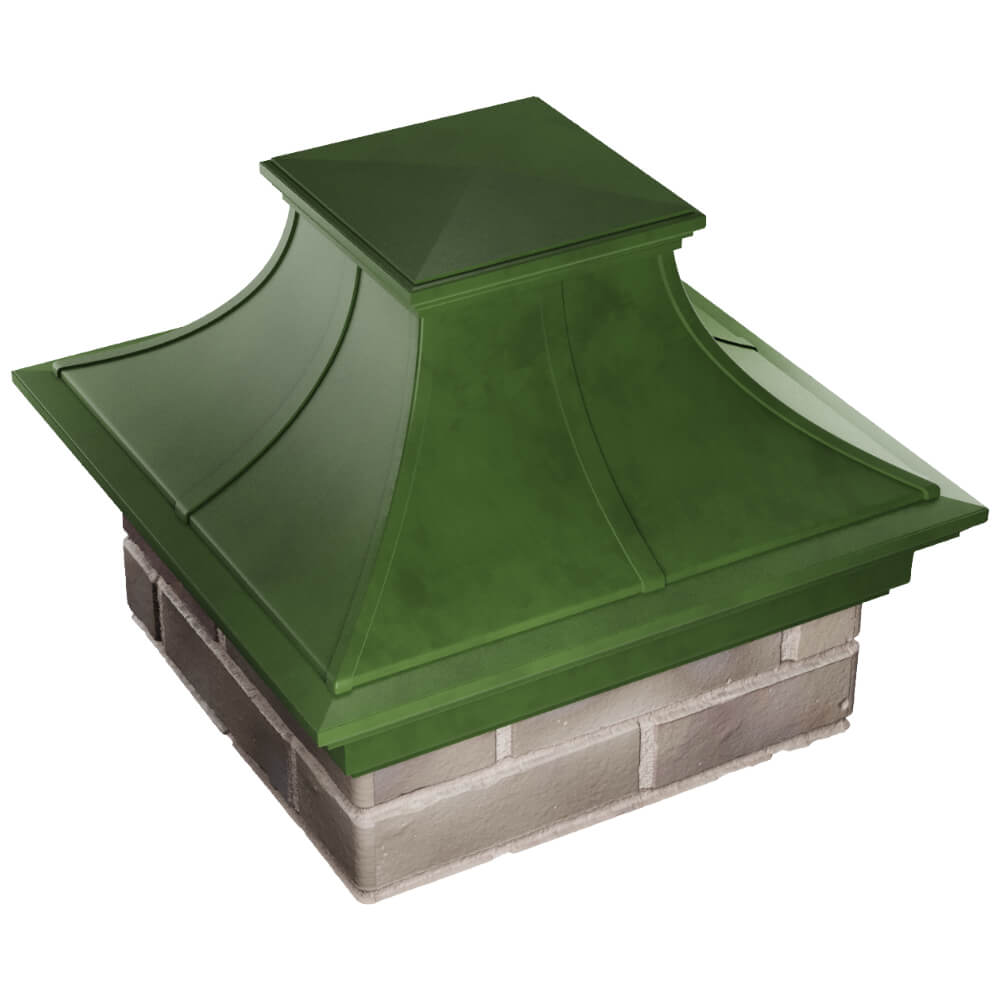 Колпак Zking Монблан Премиум Зеленый на столб 1.5х1.5 кирпича (385х385мм) в Волоколамске фото
