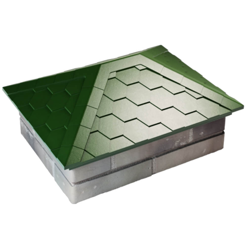 Колпак Zking Эверест Зеленый на столб 2х1.5 кирпича (520х390мм) Волоколамск фото