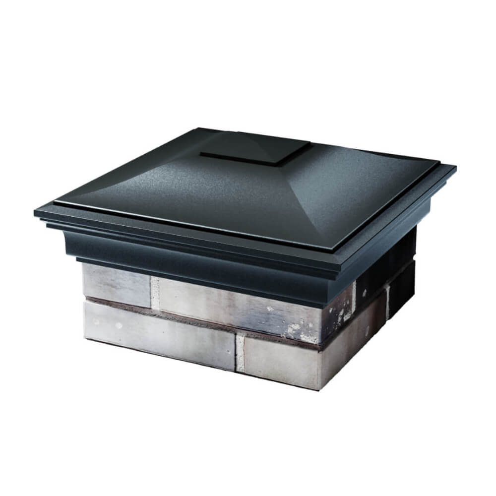 Колпак Zking Монблан Черный на столб 1.5х1.5 еврокирпича 0.7НФ (355х355мм) в Волоколамске фото