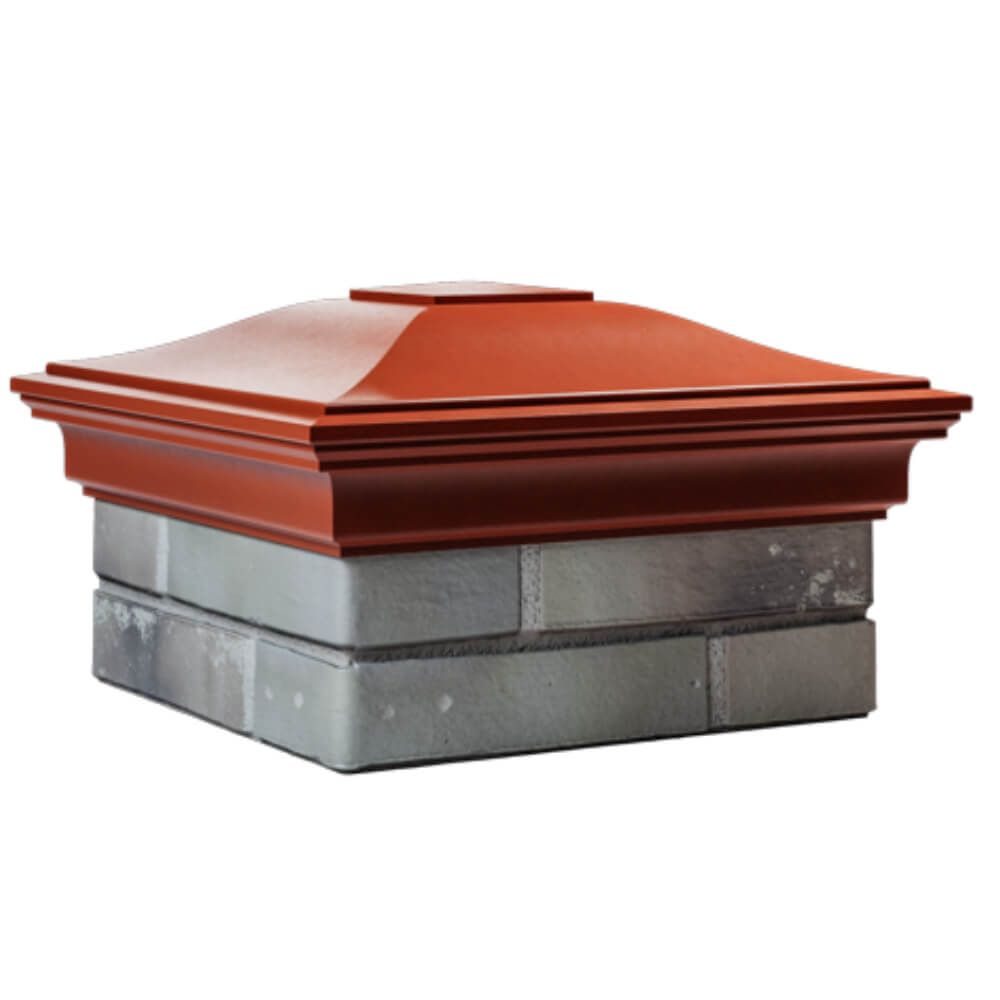 Колпак Zking Монблан Красный на столб 1.5х1.5 кирпича (385х385мм) в Волоколамске фото