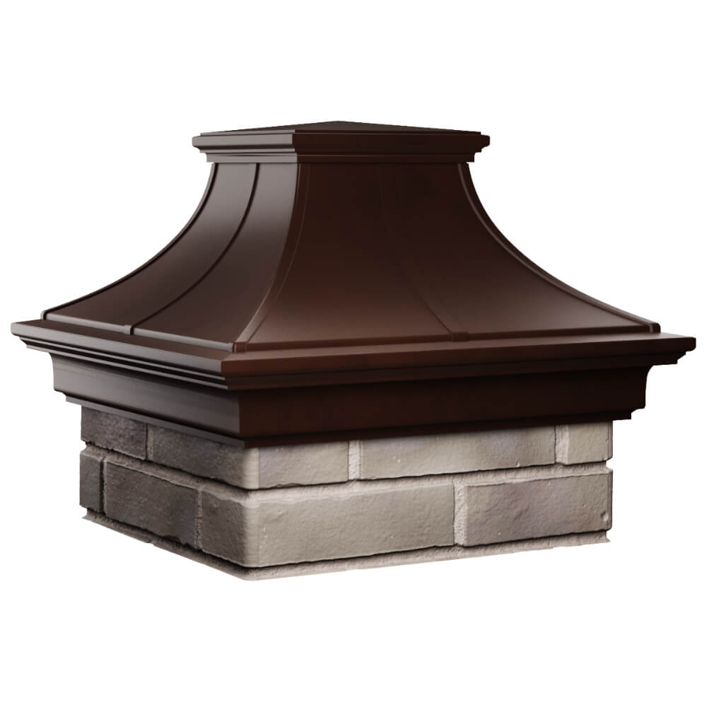 Колпак Zking Монблан Премиум Коричневый на столб 1.5х1.5 кирпича (385х385мм) в Волоколамске фото