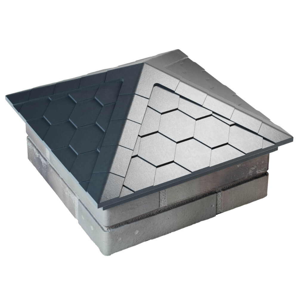 Колпак Zking Эверест Серый на столб 1.5х1.5 кирпича (390х390мм) в Волоколамске фото