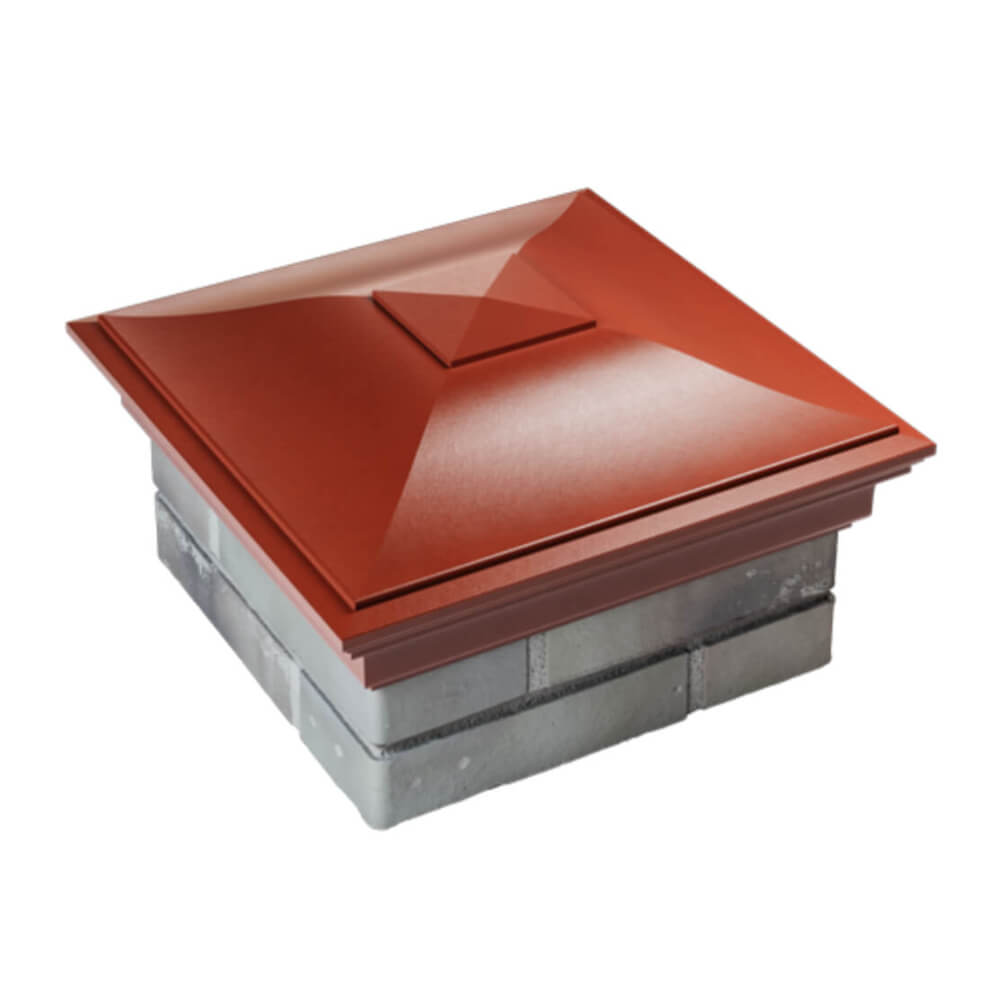 Колпак Zking Монблан Красный на столб 1.5х1.5 еврокирпича 0.7НФ (355х355мм) в Волоколамске фото