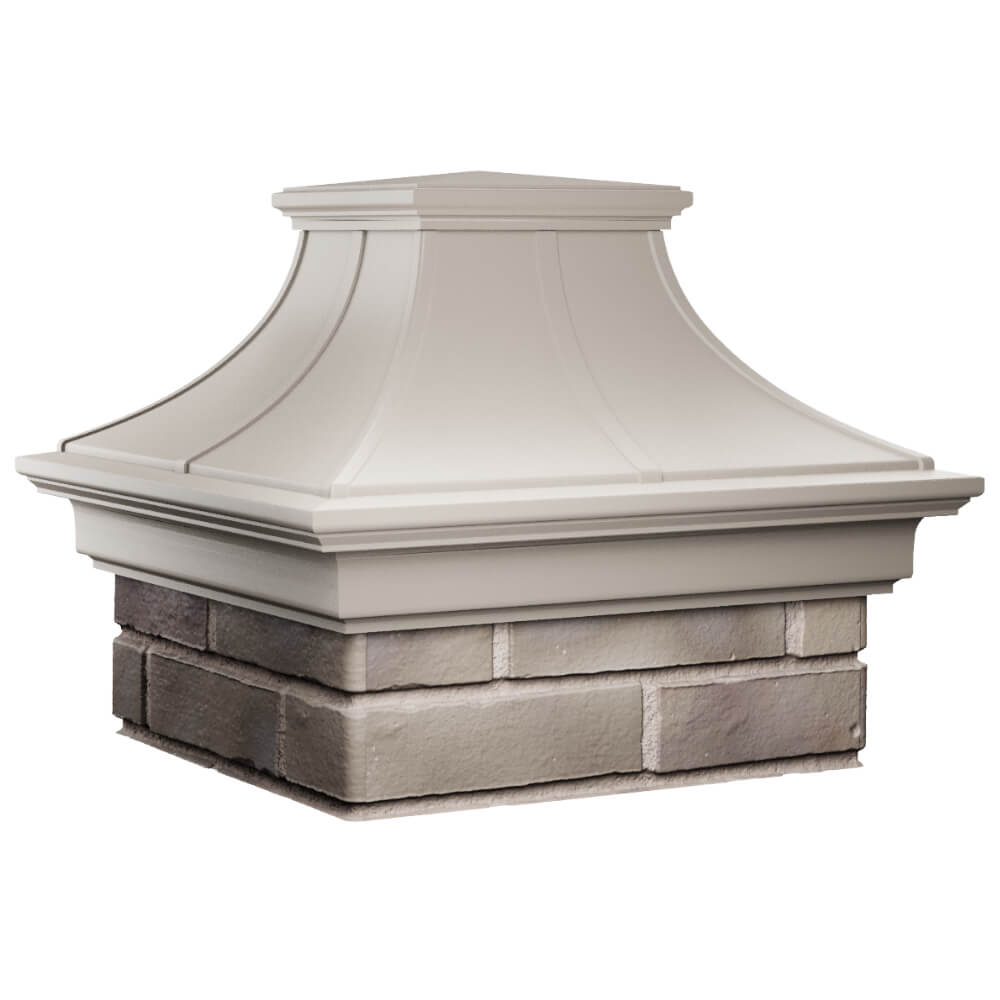Колпак Zking Монблан Премиум Бежевый на столб 1.5х1.5 кирпича (385х385мм) в Волоколамске фото