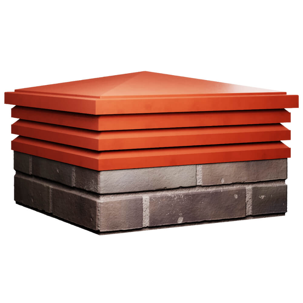 Колпак Zking Бона ХайТек Красный на столб 2х2 кирпича (513х513мм) в Волоколамске фото