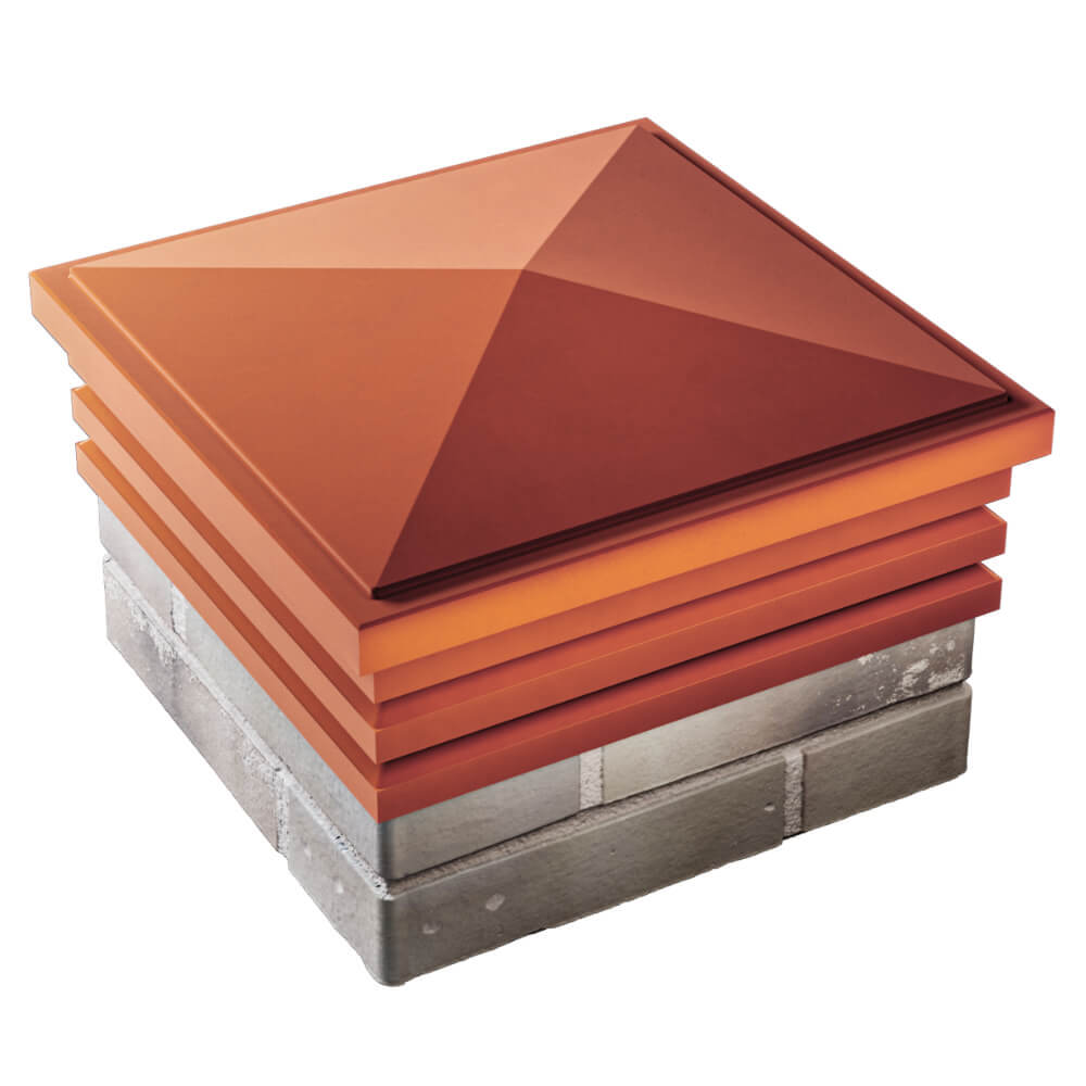 Колпак Zking Бона ХайТек Красный на столб 1.5х1.5 кирпича (385х385мм) в Волоколамске фото