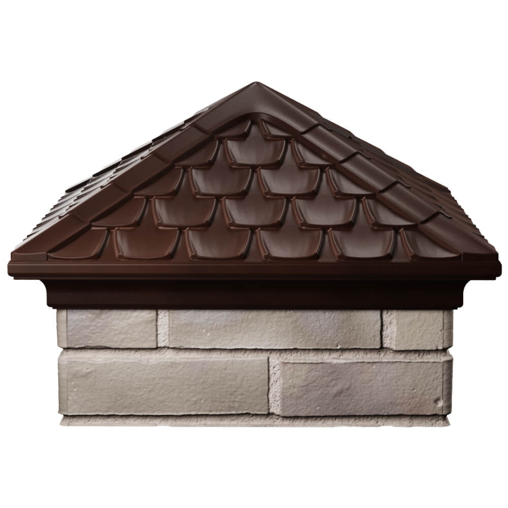 Колпак Zking Эльбрус Коричневый на столб 1.5х1.5 кирпича (385х385мм) Волоколамск фото