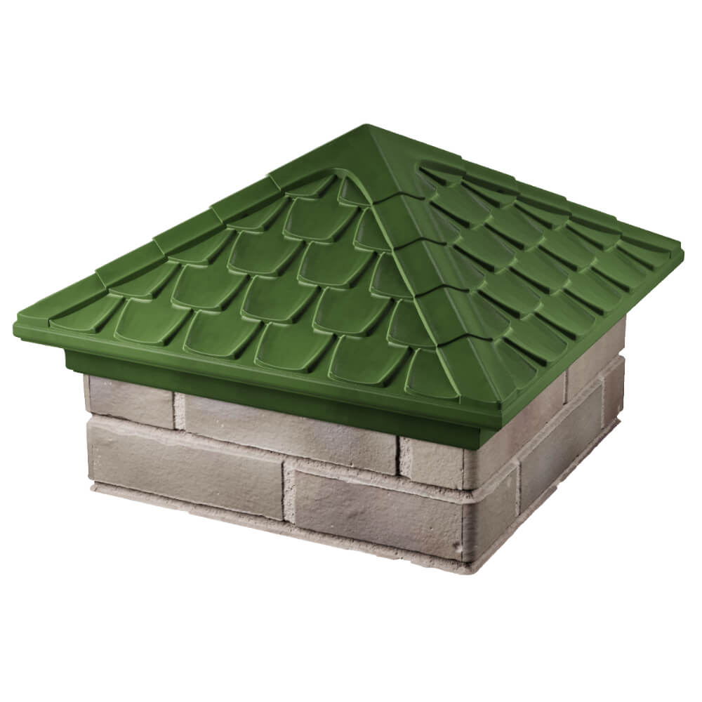 Колпак Zking Эльбрус Зеленый на столб 1.5х1.5 кирпича (385х385мм) в Волоколамске фото