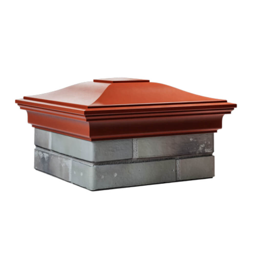 Колпак Zking Монблан Красный на столб 1.5х1.5 еврокирпича 0.7НФ (355х355мм) в Волоколамске фото