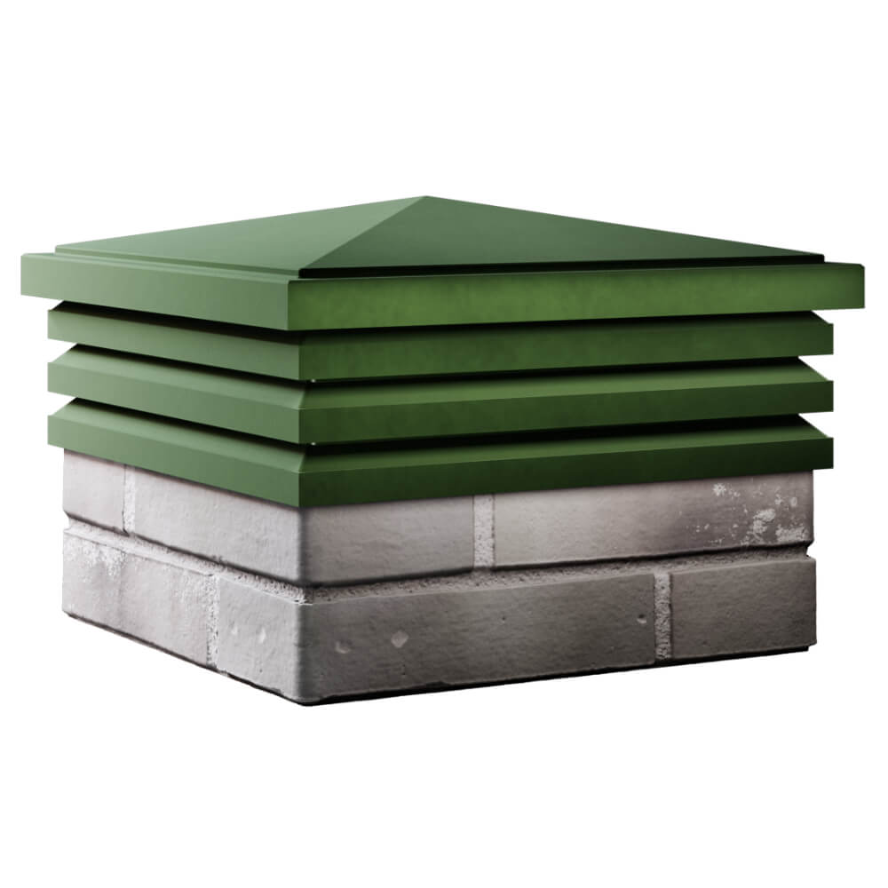 Колпак Zking Бона ХайТек Зеленый на столб 1.5х1.5 кирпича (385х385мм) в Волоколамске фото