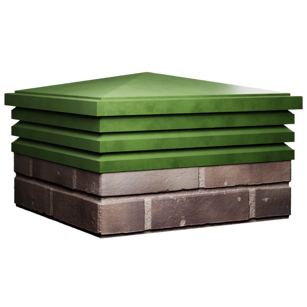 Колпак Zking Бона ХайТек Зеленый на столб 2х2 кирпича (513х513мм) в Волоколамске фото