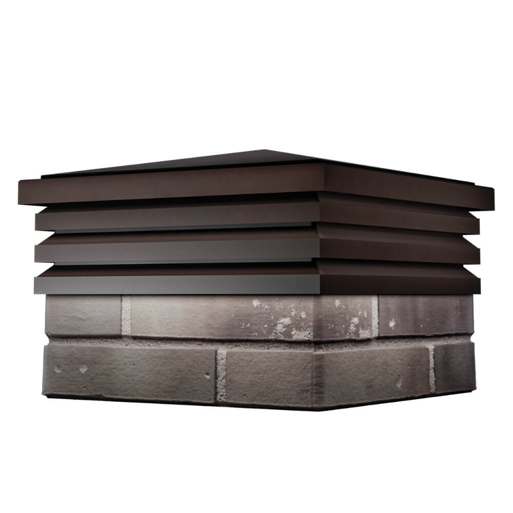 Колпак Zking Бона ХайТек Коричневый на столб 1.5х1.5 кирпича (385х385мм) в Волоколамске фото