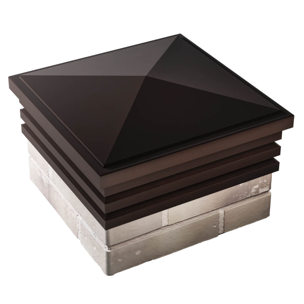 Колпак Zking Бона ХайТек Коричневый на столб 1.5х1.5 кирпича (385х385мм) в Волоколамске фото