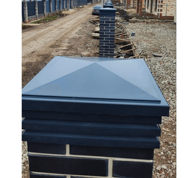 Колпак Zking Бона ХайТек Серый на столб 1.5х1.5 кирпича (385х385мм) в Волоколамске фото