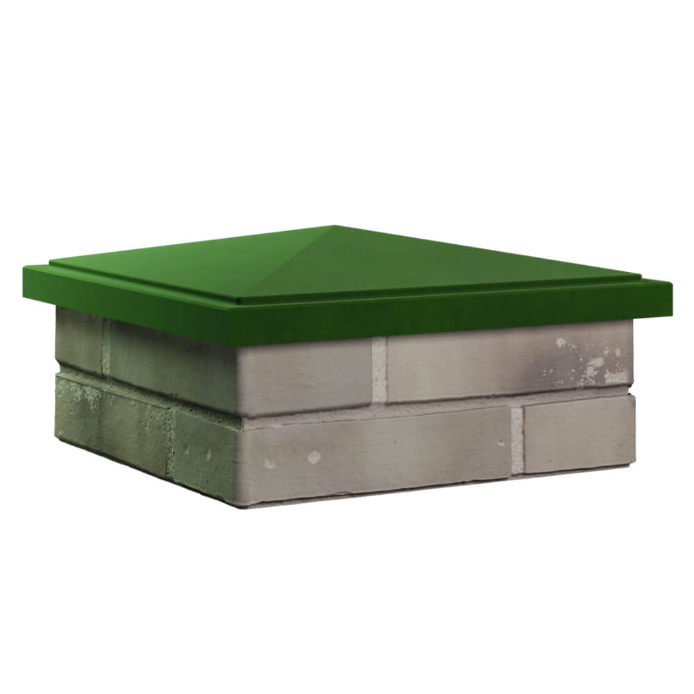 Колпак Zking БонаМоно Зеленый на столб 1.5х1.5 кирпича (385х385, 400х400мм) в Волоколамске фото