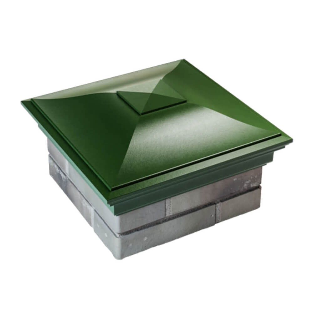 Колпак Zking Монблан Зеленый на столб 1.5х1.5 еврокирпича 0.7НФ (355х355мм) в Волоколамске фото