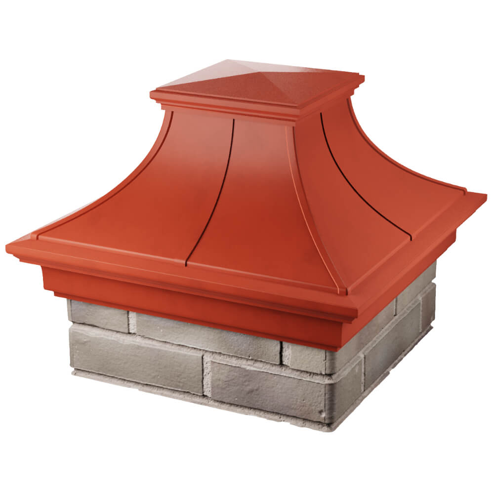 Колпак Zking Монблан Премиум Красный на столб 1.5х1.5 кирпича (385х385мм) в Волоколамске фото
